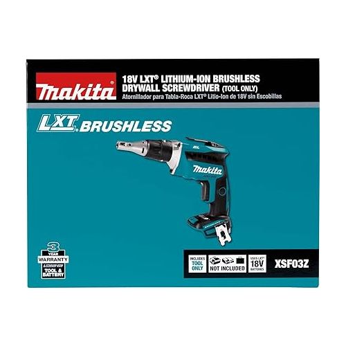  Makita XSF03Z-R 18V LXT Cordless Lithium-Ion Brushless Drywall Screwdriver (Tool Only) (Renewed)