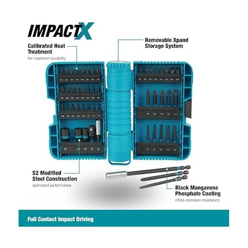  Makita A-98348 50 Piece Impactx Driver Bit Set