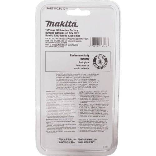  Makita BL1014 12V Max Lithium-Ion Battery , Black , pocket size