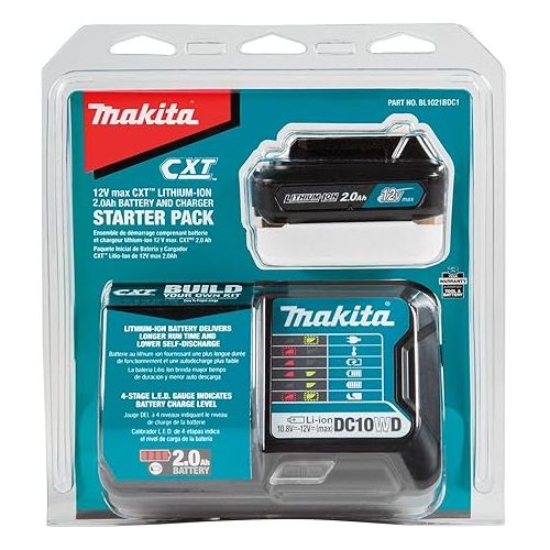  Makita BL1021BDC1 12V Max CXT Lithium-Ion Battery and Charger Starter Pack