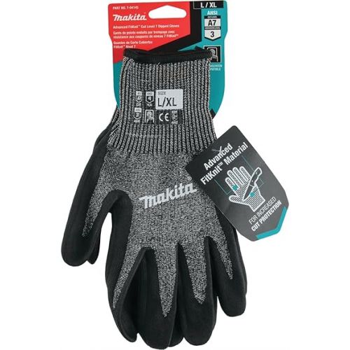  Makita Unisex FitknitA T 04145 Advanced FitKnit Cut Level 7 Nitrile Coated Dipped Gloves