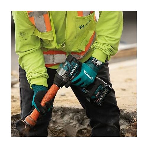  Makita Unisex FitknitA T 04123 FitKnit Cut Level 1 Nitrile Coated Dipped Gloves Large X Large, Teal/Black, Large X-Large US