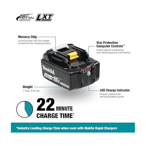  Makita BL1830 18V LXT® Lithium-Ion 3.0Ah Battery