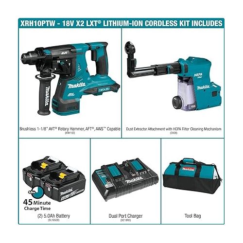  Makita XRH10PTW 18V x2 LXT (36V) Brushless Cordless 1-1/8