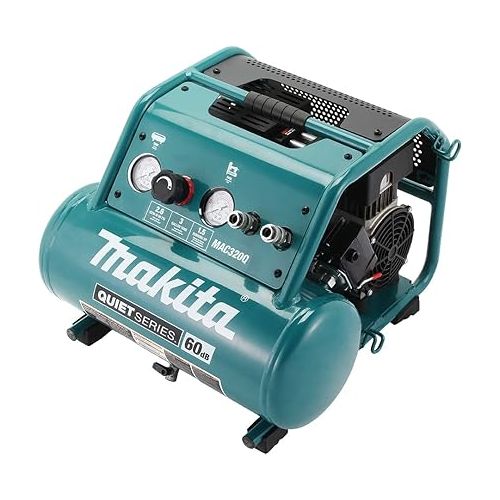  Makita MAC320Q Quiet Series 1-1/2 HP, 3 Gallon, Oil-Free, Electric Air Compressor