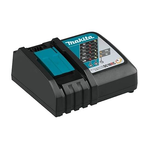  Makita BL1850BDC2 18V LXT Lithium-Ion Battery and Rapid Optimum Charger Starter Pack (5.0Ah) with XTR01Z 18V LXT Lithium-Ion Brushless Cordless Compact Router