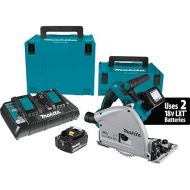 Makita XPS01PTJ 18-Volt X2 LXT Lithium-Ion (36V) Brushless Cordless 6-1/2 inch Plunge Circular Saw Kit (5.0Ah) with 199140-0 39 inch Guide Rail(Sold separately)