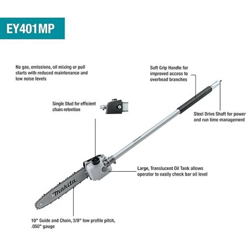  Makita XUX02SM1X4 18V LXT Lithium-Ion Brushless Cordless Couple Shaft Power Head Kit With 13