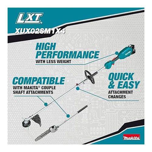  Makita XUX02SM1X4 18V LXT Lithium-Ion Brushless Cordless Couple Shaft Power Head Kit With 13