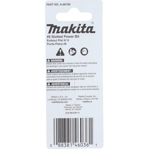  Makita A-96796 Impactx 8 Slotted 2″ Power Bit, 2 Pack
