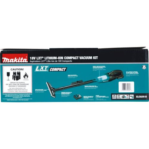  Makita XLC02R1B 18V LXT Lithium-Ion Compact Cordless Vacuum Kit (2.0Ah)