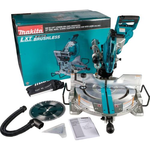  Makita XSL06Z 18V x2 LXT Lithium-Ion (36V) Brushless Cordless 10 Dual-Bevel Sliding Compound Miter Saw with Laser, TOOL Only