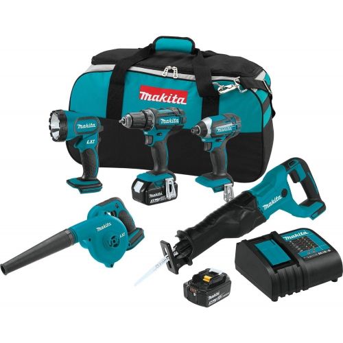  Makita XT506S 18V LXT Lithium-Ion Cordless 5 Piece Combo Kit