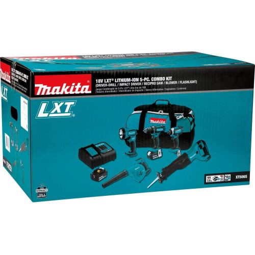  Makita XT506S 18V LXT Lithium-Ion Cordless 5 Piece Combo Kit