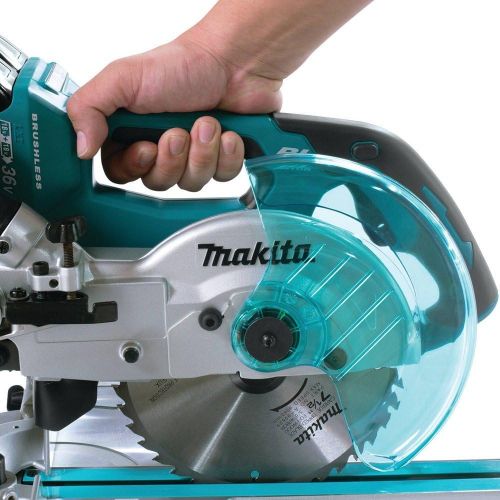  Makita XSL02Z 18V X2 LXT Lithium-Ion Brushless Cordless 7-1/2 Dual Slide Compound Miter Saw, Tool Only