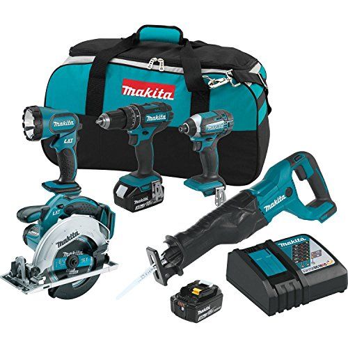  Makita XT505 18V LXT Lithium-Ion Cordless 5-Pc. Combo Kit (3.0Ah)