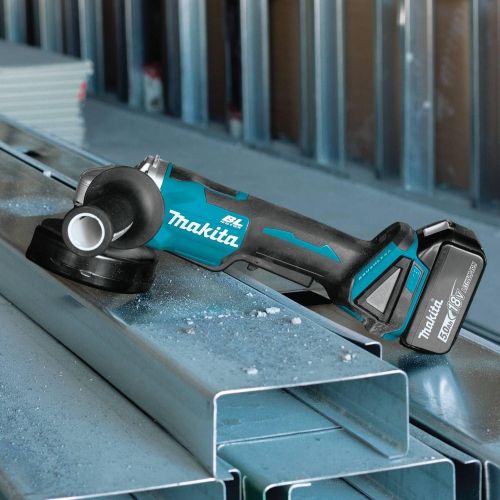  Makita XAG11T 18V LXT Lithium-Ion Brushless Cordless 4-1/2” / 5 Paddle Switch Cut-Off/Angle Grinder Kit, with Electric Brake (5.0Ah)