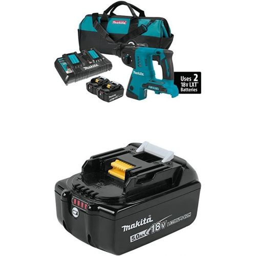  [아마존베스트]Makita XRH05PT 18V X2 LXT Lithium-Ion (36V) Cordless 1 Rotary Hammer Kit (5.0Ah) with (2) BL1850B 18V LXT Lithium-Ion 5.0Ah Batteries