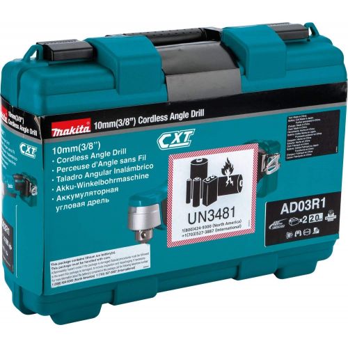  [아마존베스트]Makita AD03R1 12V max CXT Right Angle Drill Kit, 3/8