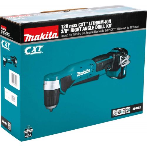  [아마존베스트]Makita AD04R1 12V max CXT Right Angle Drill Kit, 3/8
