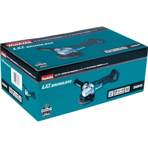  [아마존베스트]Makita XAG04Z 18V LXT Lithium-Ion Brushless Cordless 4-1/2” / 5 Cut-Off/Angle Grinder, Tool Only