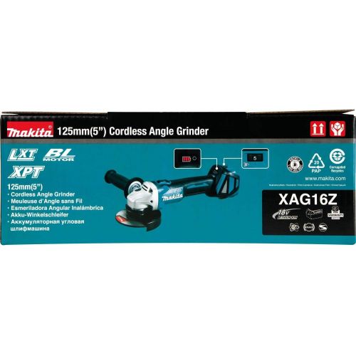  [아마존베스트]Makita XAG16Z 18V LXT BL 4-1/2”/ 5 Cut-Off/Angle Grinder