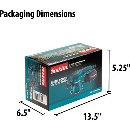  [아마존베스트]Makita BO5041 3-Amp 4000-12000 OPM D-Handle Random Orbit Sander, 5-Inch