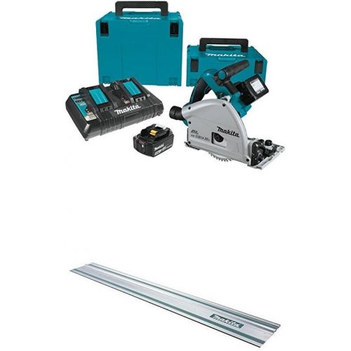  [아마존베스트]Makita XPS01PTJ 5.0Ah 18V X2 LXT Lithium-Ion (36V) Brushless Cordless 6-1/2 Plunge Circular Saw Kit with 194368-5 Guide Rail, 55-Inch