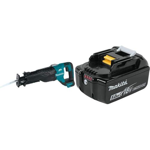  [아마존베스트]Makita XRJ05Z 18 Volt LXT Lithium-Ion Brushless Cordless Recipro Saw with Makita BL1850B 18 Volt LXT Lithium-Ion 5.0Ah Battery