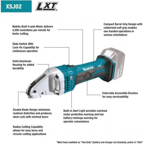  [아마존베스트]Makita XSJ02Z 18V LXT 16 Gauge Compact Straight Shear