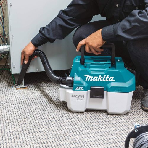  [아마존베스트]Makita XCV11Z 18V LXT Lithium-Ion Brushless Cordless 2 Gallon HEPA Filter Portable Wet/Dry Dust Extractor/Vacuum, Tool Only