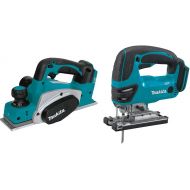 Makita XPK01Z 18V LXT Lithium-Ion Cordless 3-1/4-Inch Planer, Tool Only & XVJ03Z 18V LXT Lithium-Ion Cordless Jig Saw, Tool Only
