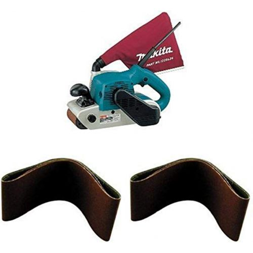  Makita 9403 4 x 24 Belt Sander, with 4 x 24 Abrasive Belt, 60 Grit 10pk, and with 4 x 24 Abrasive Belt, 100 Grit 10pk