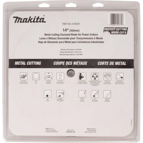  Makita A-96229 14 Diamond Blade with Segmented Metal Cutting