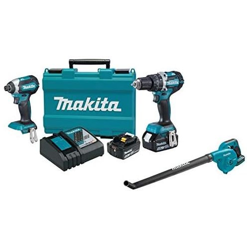  Makita XT269M 18V LXT Lithium-Ion Brushless Cordless 2-Pc. Combo Kit (4.0Ah) & Makita DUB183Z 18V LXT Lithium-Ion Cordless Floor Blower, Tool Only