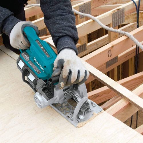  Makita XSR01PT 18V X2 LXT Lithium-Ion (36V) Brushless Cordless Rear Handle 7-14 Circular Saw Kit (5.0Ah) and Two Extra BL1850B 18V Batteries