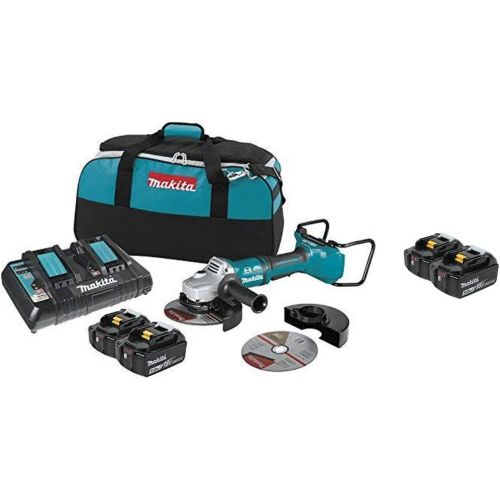  Makita XAG12PT1 18V X2 LXT Lithium-Ion (36V) Brushless Cordless 7 Paddle Switch Cut-OffAngle Grinder Kit, with Electric Brake (5.0Ah) and Two Extra BL1850B 18V Batteries