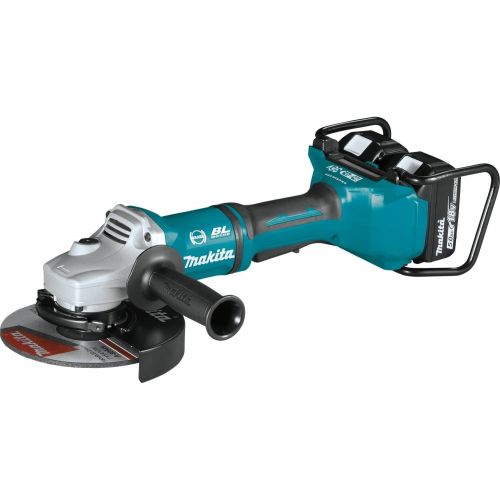  Makita XAG12PT1 18V X2 LXT Lithium-Ion (36V) Brushless Cordless 7 Paddle Switch Cut-OffAngle Grinder Kit, with Electric Brake (5.0Ah) and Two Extra BL1850B 18V Batteries