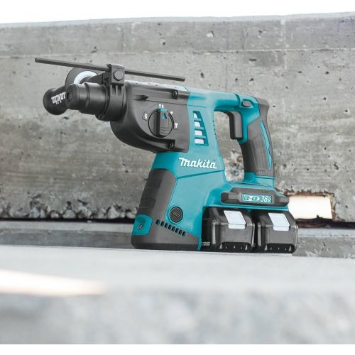  Makita XRH05PT 18V X2 LXT Lithium-Ion (36V) Cordless 1 Rotary Hammer Kit (5.0Ah) and Two Extra BL1850B 18V Batteries