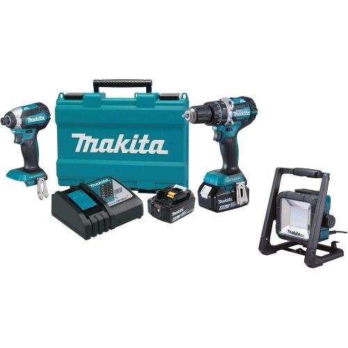  Makita XT269M 18V LXT Lithium-Ion Brushless Cordless 2-Pc. Combo Kit (4.0Ah) & Makita DML805 18V LXT Lithium-Ion CordlessCorded L.E.D. Flood Light Tool