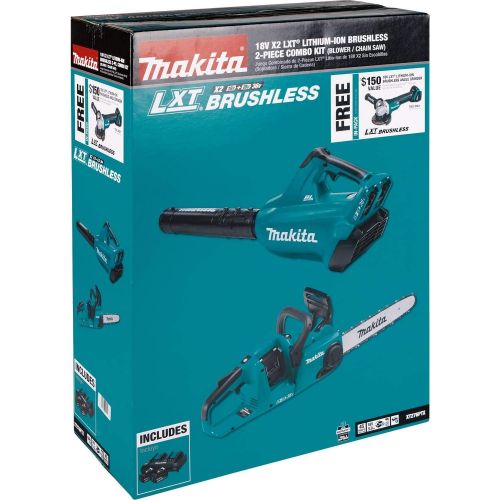  Makita XT276PTX 18V X2 (36V) LXT Lithium-Ion Brushless Cordless 2-Pc. Combo Kit (5.0Ah) and Brushless Angle Grinder