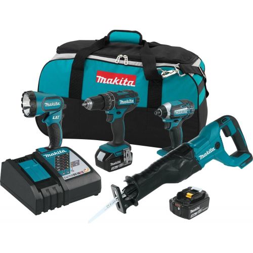  Makita XT440 18V LXT Lithium-Ion Cordless 4-Pc. Combo Kit (3.0Ah)