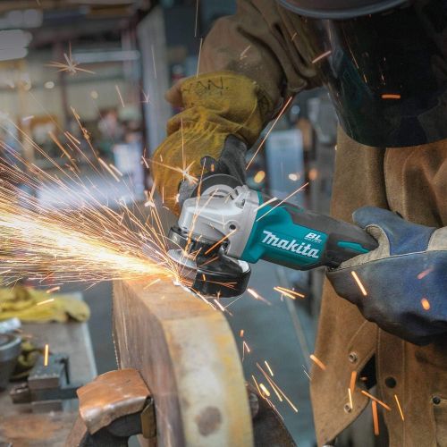  Makita XAG11Z 18V LXT Lithium-Ion Brushless Cordless 4-12-Inch  5-Inch Paddle Switch Cut-OffAngle Grinder, with Electric Brake & BL1840B 18V LXT Lithium-Ion 4.0Ah Battery