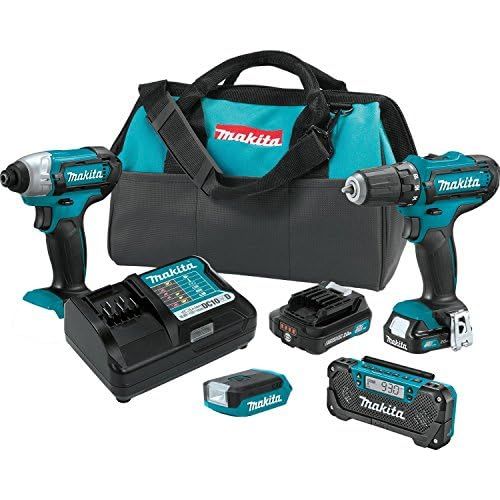  Makita CT409R 2.0 Amp 12V max CXT Lithium-Ion Cordless 4-Pc. Combo Kit