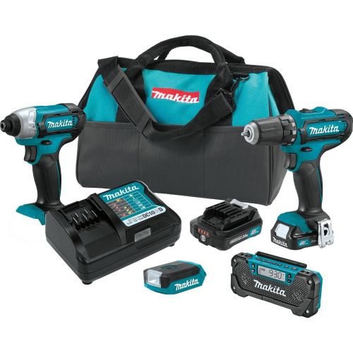  Makita CT409R 2.0 Amp 12V max CXT Lithium-Ion Cordless 4-Pc. Combo Kit