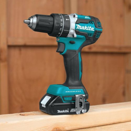  Makita XPH12R 18V LXT Lithium-Ion Compact Brushless Cordless 12 Hammer Driver-Drill Kit (2.0Ah),