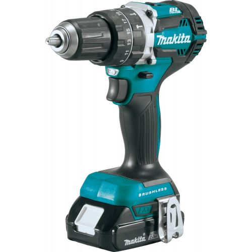  Makita XPH12R 18V LXT Lithium-Ion Compact Brushless Cordless 12 Hammer Driver-Drill Kit (2.0Ah),