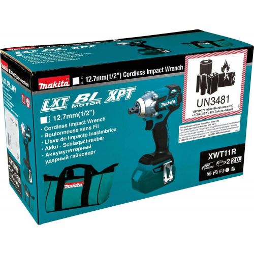  Makita XWT11Z 18V LXT Lithium-Ion Brushless Cordless 3-Speed 12 Impact Wrench, Tool Only,