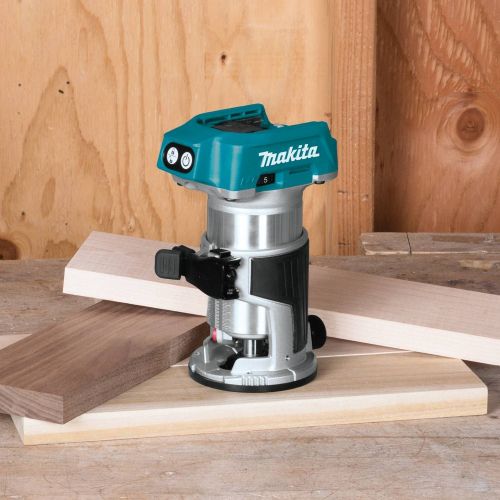  Makita XTR01Z 18V LXT Lithium-Ion Brushless Cordless Compact Router, XVJ02Z 18V LXT Lithium-Ion Brushless Cordless Jig Saw, & BL1840B 18V LXT Lithium-Ion 4.0Ah Battery