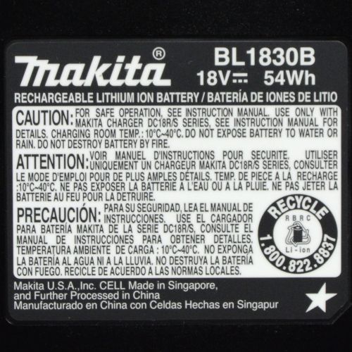  Makita DC18RC 7.2-18V Lithium Ion Battery Charger & (2) BL1830B 18V 3.0Ah Batteries